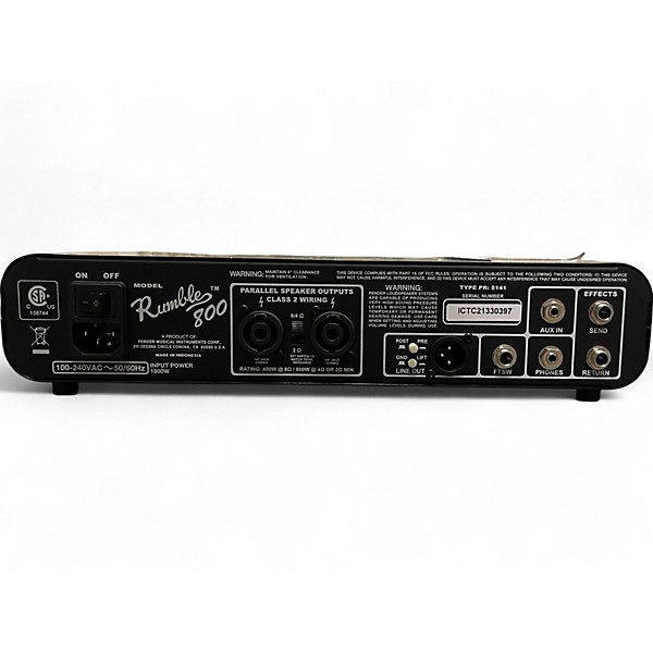 Used Fender RUMBLE 800 Bass Amp Head