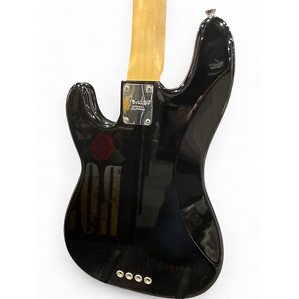 Used 2017 Fender American Professional Precision Bass Black Electric Bass Guitar