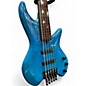 Used Dolan 5 STRING FRETLESS Trans Blue Electric Bass Guitar