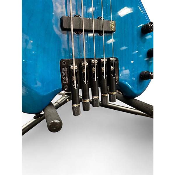 Used Dolan 5 STRING FRETLESS Trans Blue Electric Bass Guitar