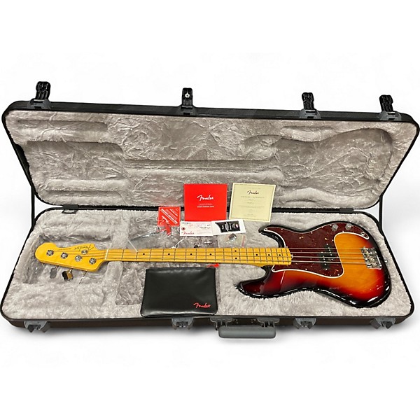 Used 2021 Fender American Professional II Precision Bass 3 Color Sunburst Electric Bass Guitar