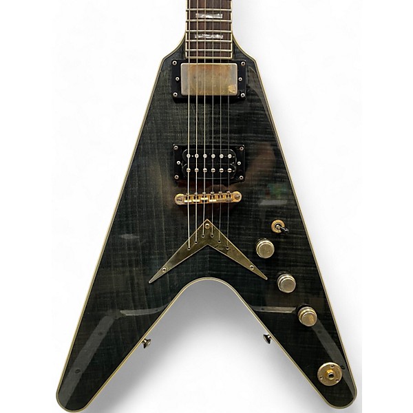 Used Dean BLACK GOLD V Trans Black Solid Body Electric Guitar