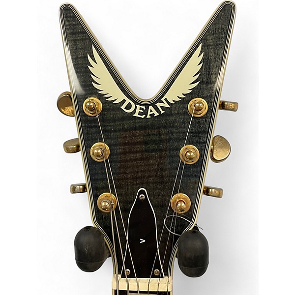 Used Dean BLACK GOLD V Trans Black Solid Body Electric Guitar