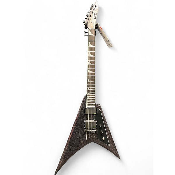 Used ESP ESP LTD Kirk Hammett Signature KH-V Electric Guitar black sparkle Solid Body Electric Guitar