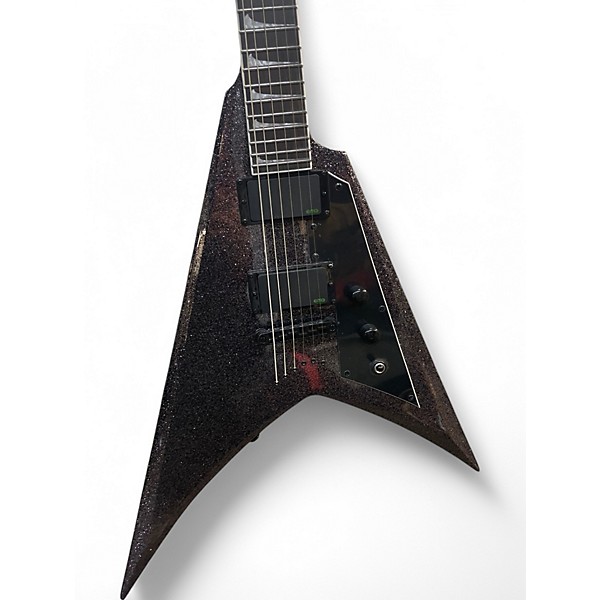 Used ESP ESP LTD Kirk Hammett Signature KH-V Electric Guitar black sparkle Solid Body Electric Guitar