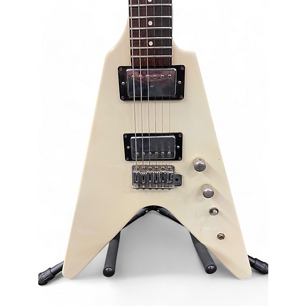 Used Fernandes V STYLE White Solid Body Electric Guitar