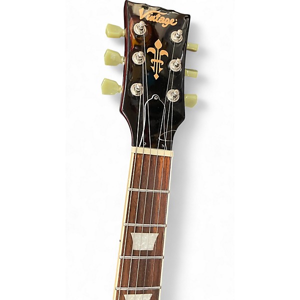 Used Vintage v100 2 Color Sunburst Solid Body Electric Guitar