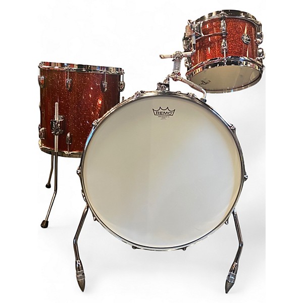 Used Gretsch Drums 3 Piece Renown RED SPARKLE Drum Kit
