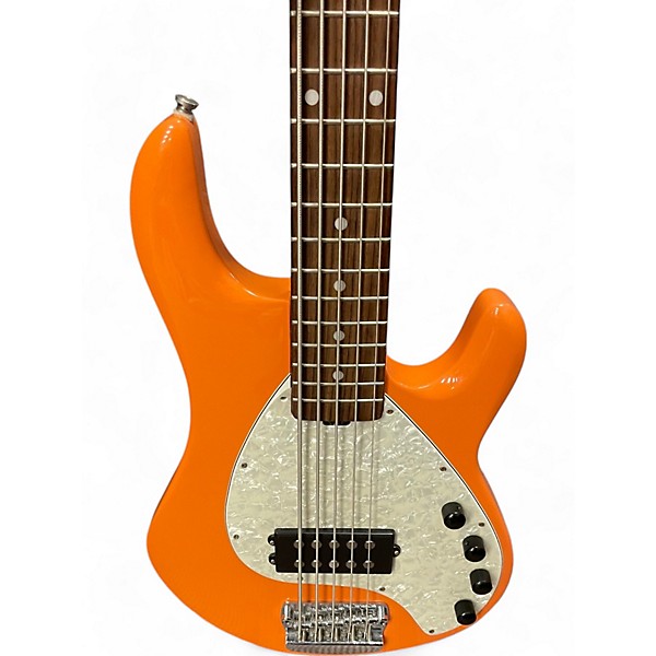 Used OLP TONY LEVIN 5 STRING Orange Electric Bass Guitar