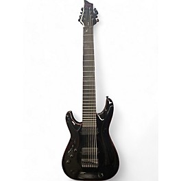 Used Schecter Guitar Research Blackjack V8 Left Handed Black Solid Body Electric Guitar