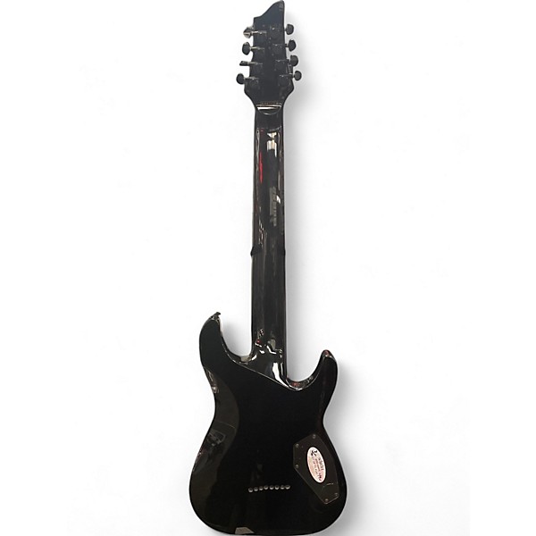 Used Schecter Guitar Research Blackjack V8 Left Handed Black Solid Body Electric Guitar