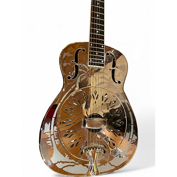 Used National Resophonic Style O Deluxe Chrome Resonator Guitar