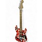 Used EVH Striped Series Frankie R, BLACK AND WHITE Solid Body Electric Guitar thumbnail