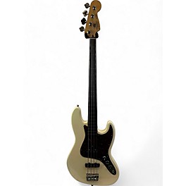 Used Fender Standard Fretless Jazz Bass Antique White Electric Bass Guitar