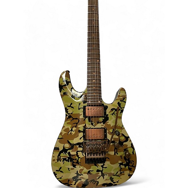 Used 2009 Schecter Guitar Research C1 Floyd Rose Special Camo Solid Body Electric Guitar