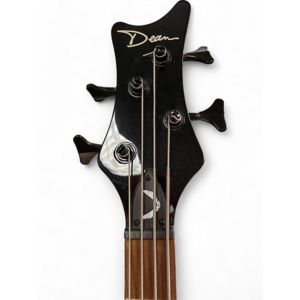 Used Dean Edge 4 String Lefty Black Electric Bass Guitar