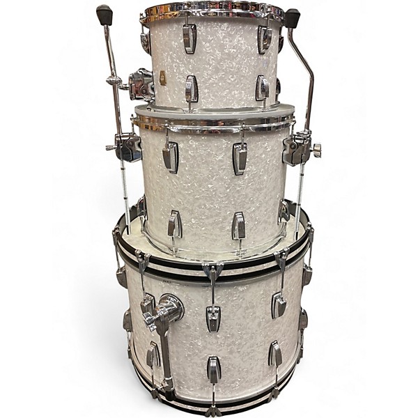 Used Ludwig 3 Piece Classic Maple Pearl White Drum Kit