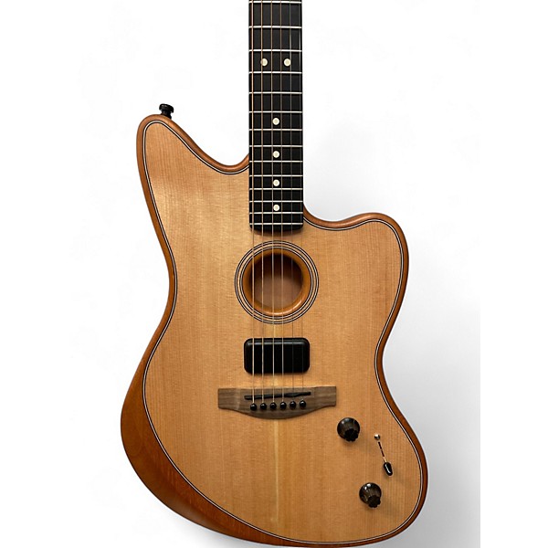 Used Fender ACOUSTASONIC JAZZMASTER Natural Acoustic Electric Guitar