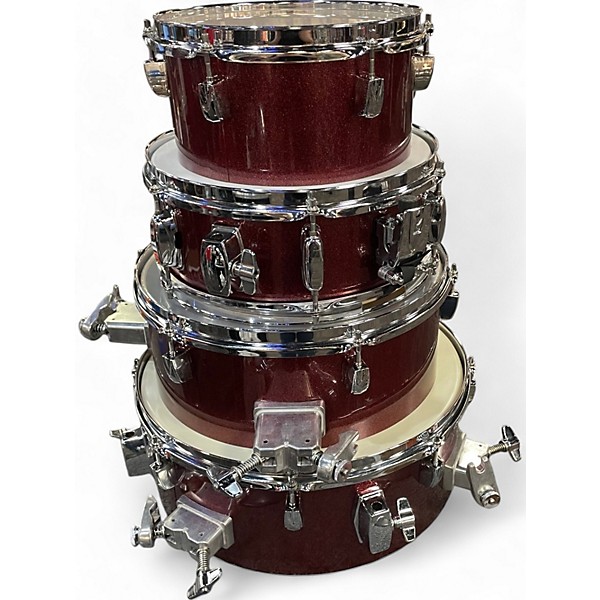 Used TAMA 4 Piece Silverstar Red Sparkle Drum Kit