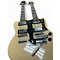 Used King Double Neck Gold Solid Body Electric Guitar