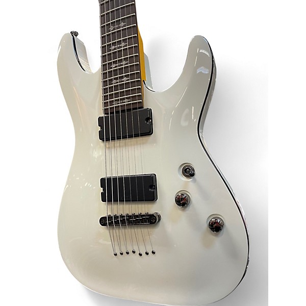 Used Schecter Guitar Research Demon 7 String Arctic White Solid Body Electric Guitar