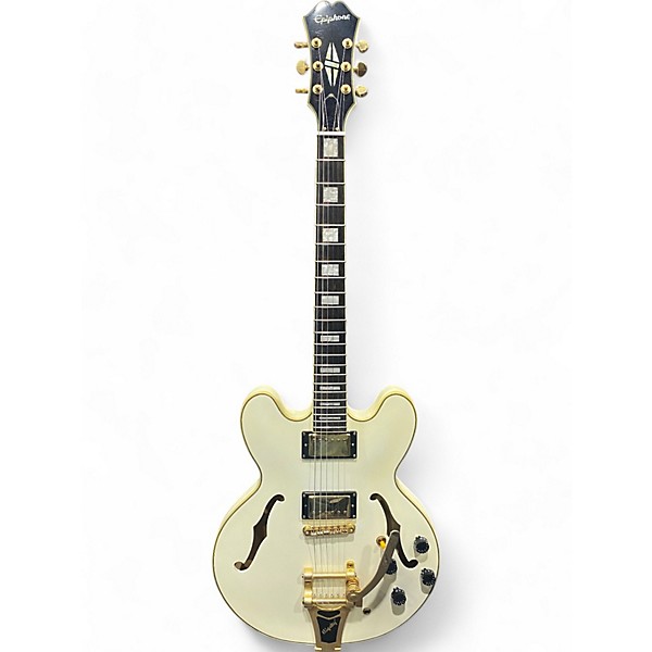 Used Epiphone Dot ES355 Antique White Hollow Body Electric Guitar