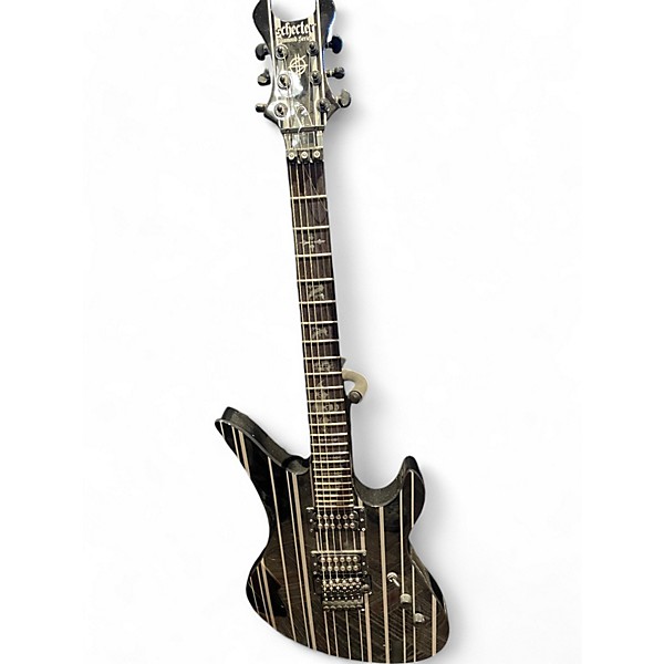 Used Schecter Guitar Research Synyster Gates Signature Standard Black and Silver Solid Body Electric Guitar