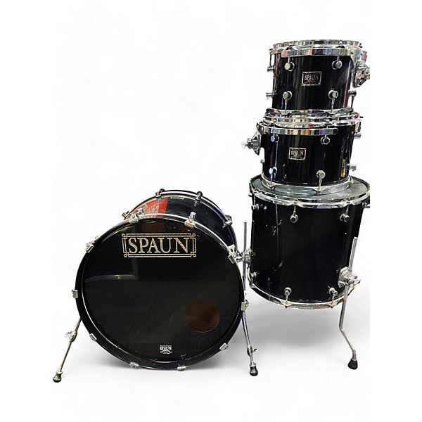 Used Spaun 4 Piece Custom Series BLACK Drum Kit