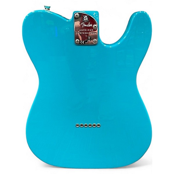 Used Fender American Professional II Telecaster Left Handed Miami Blue Electric Guitar