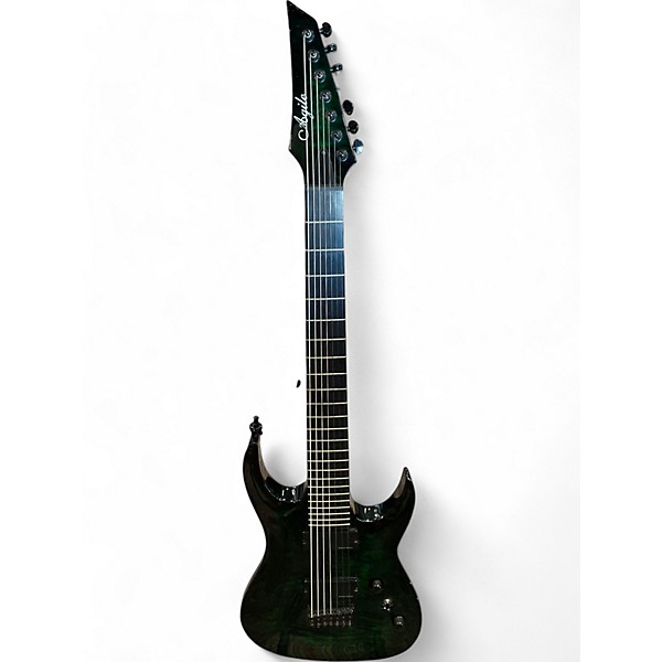 Used Agile Septor 725 7 String Green Solid Body Electric Guitar