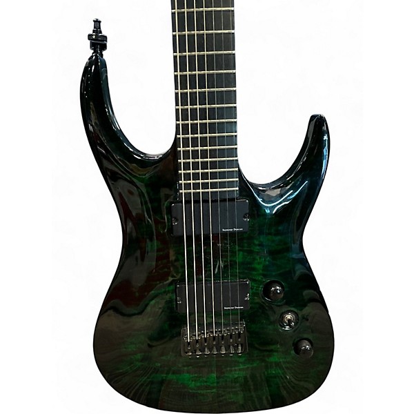Used Agile Septor 725 7 String Green Solid Body Electric Guitar