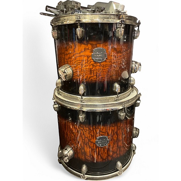Used Mapex 5 Piece Saturn IV MH Exotic Trans Ash Burl Burst Drum Kit
