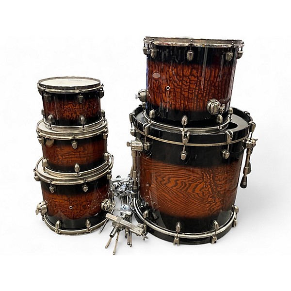Used Mapex 5 Piece Saturn IV MH Exotic Trans Ash Burl Burst Drum Kit