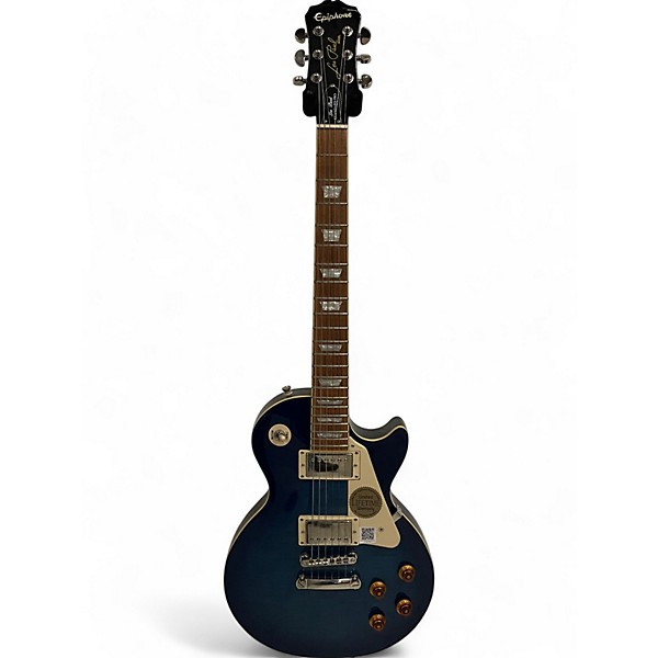 Used Epiphone Les Paul Standard Pro Trans Blue Flame Solid