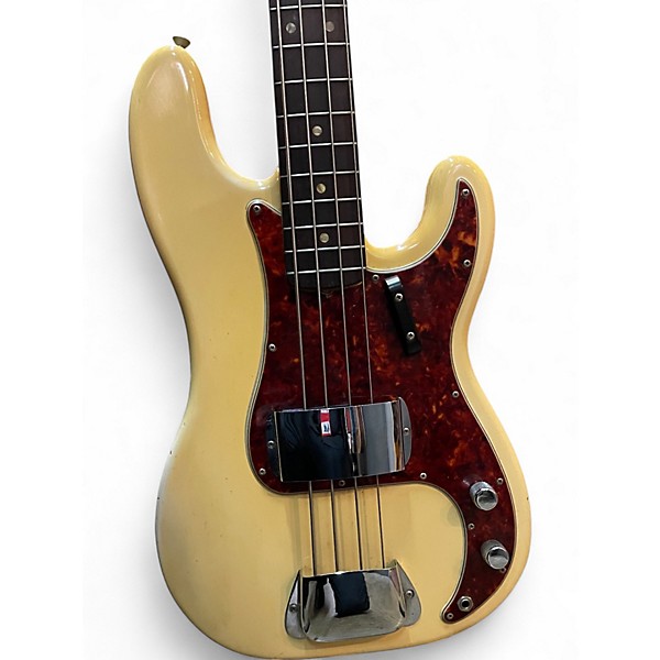 Vintage 1966 Fender Precision Bass Olympic White Electric Bass Guitar