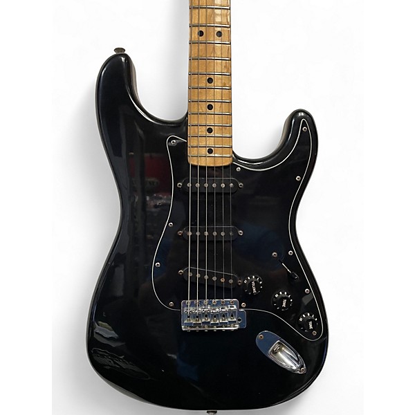 Vintage 1976 Fender Stratocaster Black Solid Body Electric Guitar