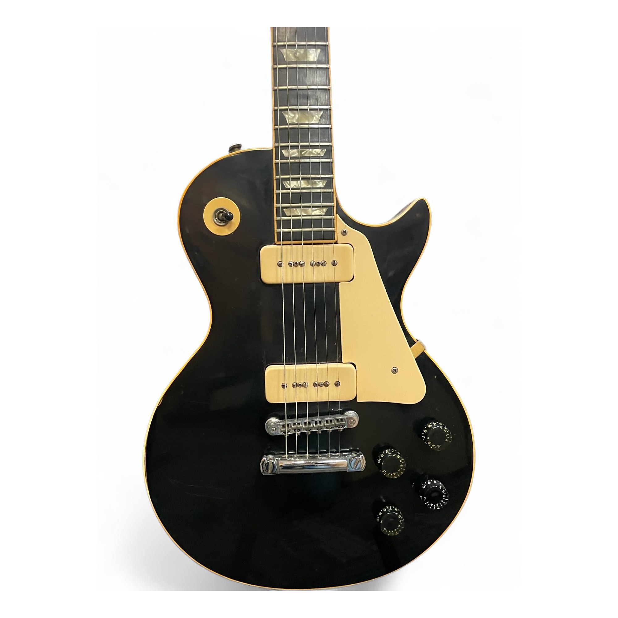 Vintage 1976 Gibson Les Paul Pro Deluxe Black Solid Body Electric