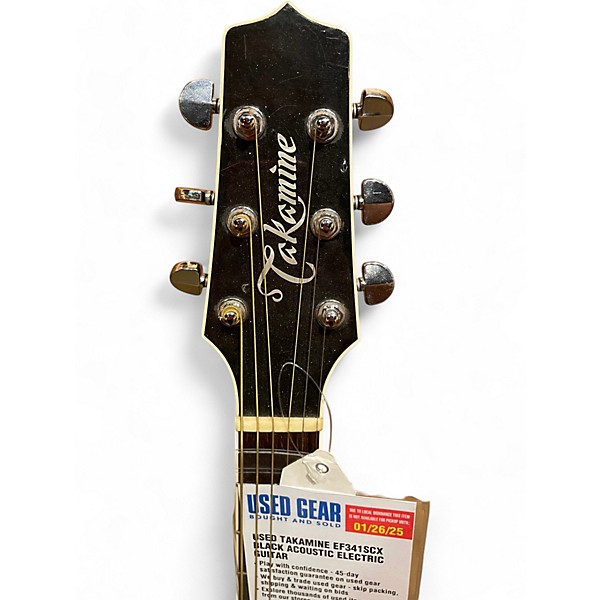 Used Takamine EF341SCX Black Acoustic Electric Guitar
