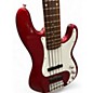 Used Squier Precision Bass 5 string Candy Apple Red Electric Bass Guitar