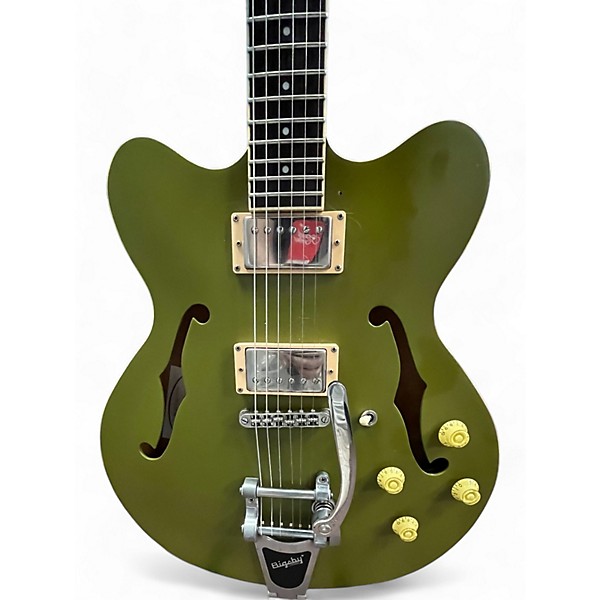 Used Hofner Verythin Standard Royal Olive Hollow Body Electric Guitar