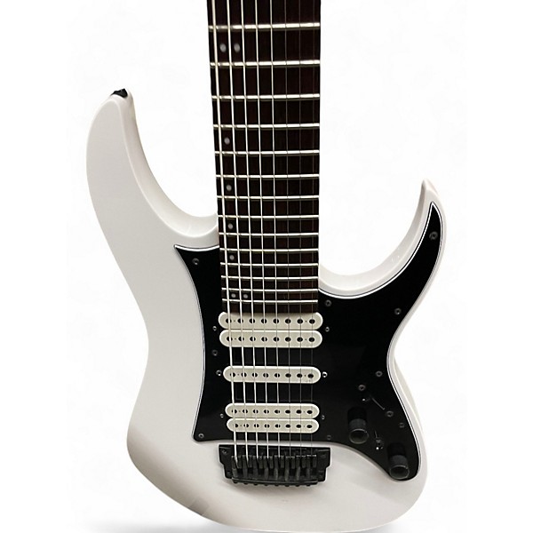 Used Ibanez TAM10 Tosin Abasi Signature 8 String WHITE Solid Body Electric Guitar