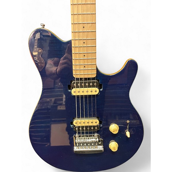 Used Sterling by Music Man AX3FM Axis NEPTUNE BLUE Solid Body Electric Guitar