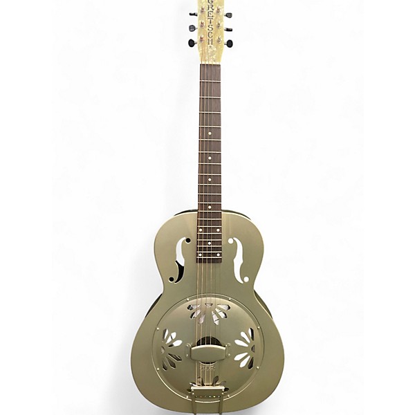 Used Gretsch Guitars G9201 Honeydipper Metal Round Neck Green Bronze Resonator Guitar