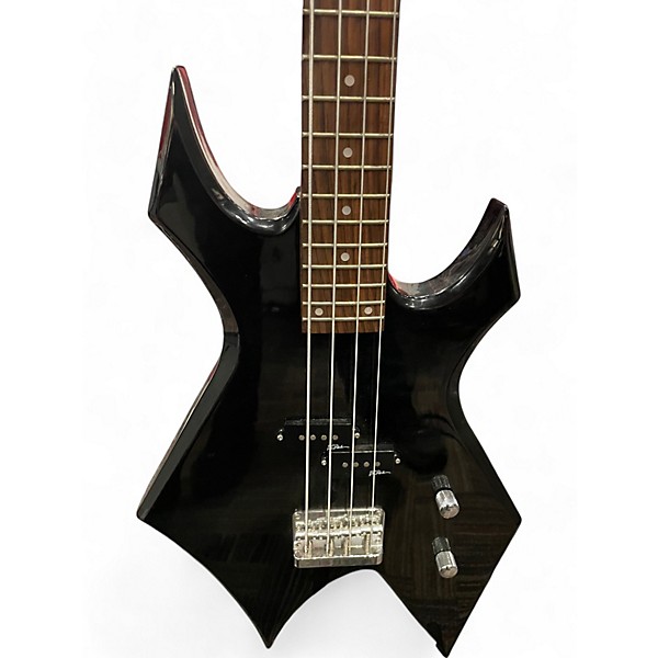 Used B.C. Rich Bronze Series Warlock Bass Black Electric Bass Guitar