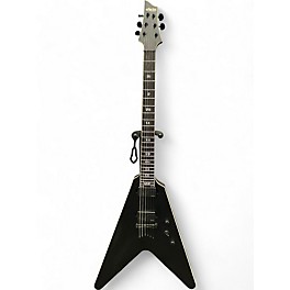 Used Schecter Guitar Research V-1 SLS Elite Evil Twin MATTE BLACK Solid Body Electric Guitar