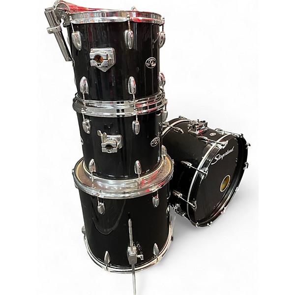 Used 1980s Slingerland 4 Piece 4 PIECE Black Drum Kit