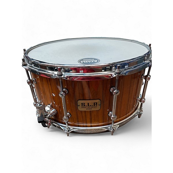 Used TAMA 14X7 S.L.P. Limited-Edition G-Maple Gloss Natural Zebrawood Drum