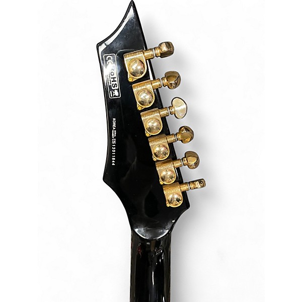 Used Dean V Straight Six Black With White Polka Dots Solid Body Electric Guitar