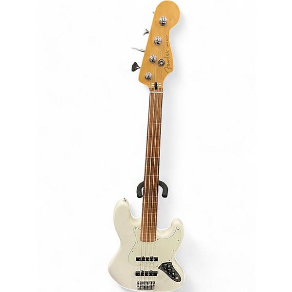 Used Fender player jazz bass fretless White Electric Bass Guitar