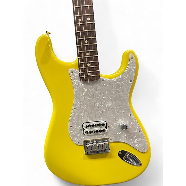 Used Fender Tom Delonge Signature Stratocaster Yellow Solid Body Electric Guitar